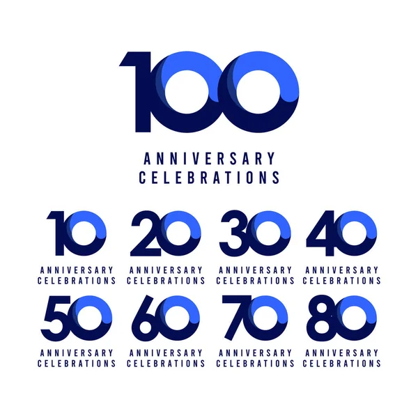 100 let výročí Celebration Blue Vector Template Design Illustration — Stockový vektor