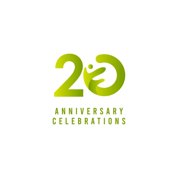 20 χρόνια επέτειο εορτασμού Διάνυσμα Πρότυπο Σχεδιασμός Εικονογράφηση — Διανυσματικό Αρχείο
