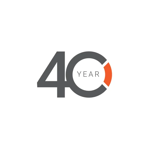 40 jaar jubileum viering oranje vector sjabloon ontwerp illustratie — Stockvector