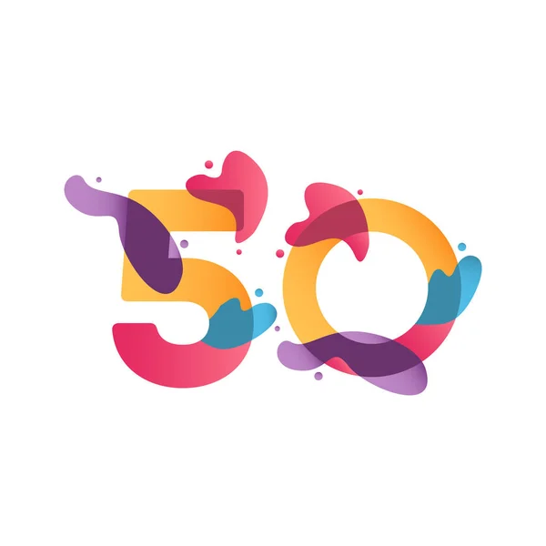 50 Años Aniversario Celebración flujo Vector Plantilla Diseño Ilustración — Vector de stock