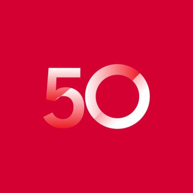 50 Yıl Yıldönümü Kutlaması Gradyan Şablon Tasarımı Çizimi
