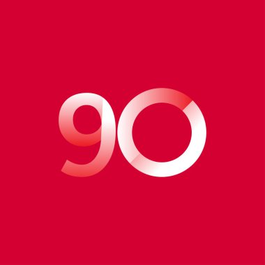 90 Yıl Yıldönümü Kutlaması Gradyan Şablon Tasarımı Çizimi