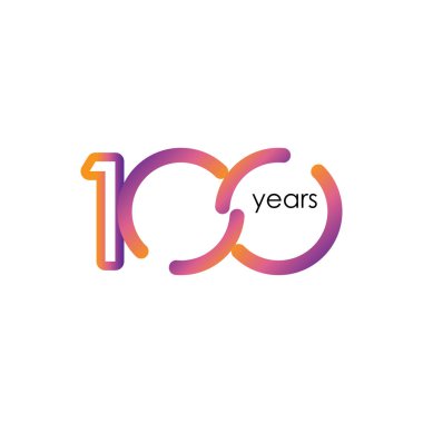 100 Yıl Yıldönümü Rengi Tam zarif Kutlama Şablonu Tasarım Çizimi