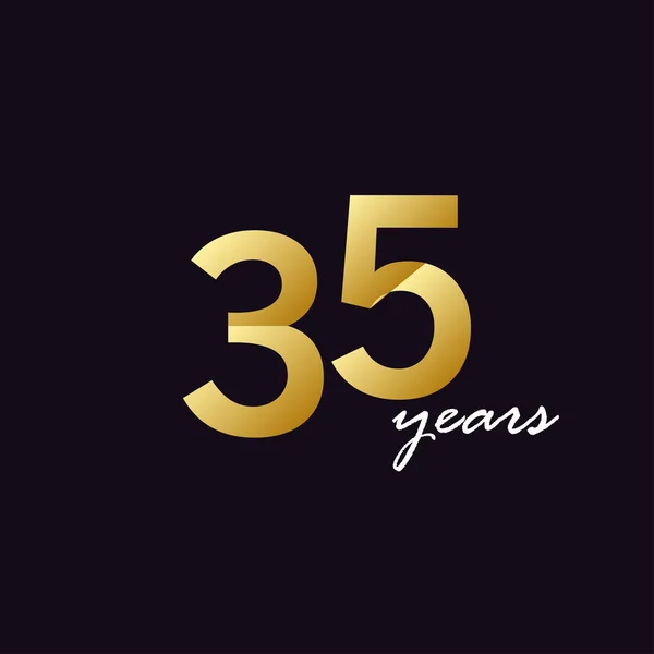 35 Years Anniversary Celebration Gradient Vector Template Design Illustration — Stock Vector