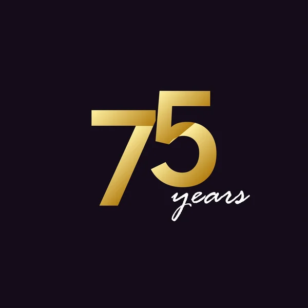 75 Años Celebración del Aniversario Gradiente Vector Plantilla Diseño Ilustración — Vector de stock