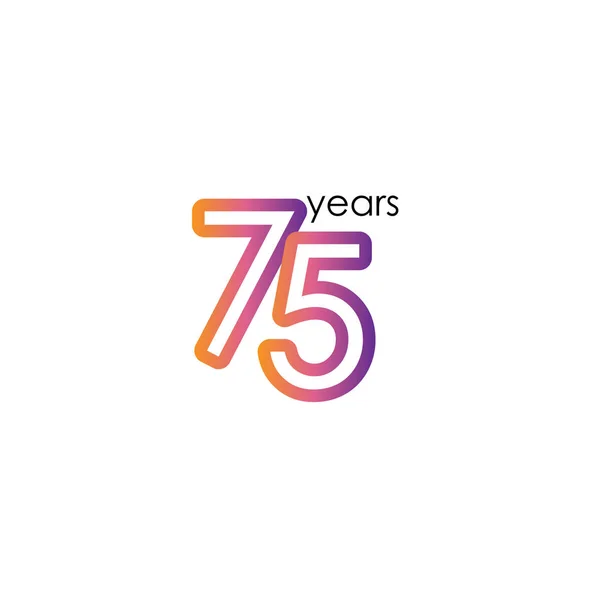 75周年カラーフルエレガントなお祝いベクトルテンプレートデザインイラスト — ストックベクタ