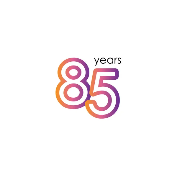 85 Χρόνια Επέτειος Χρώμα πλήρη κομψό Εορτασμός Διάνυσμα Πρότυπο Σχεδιασμός Εικονογράφηση — Διανυσματικό Αρχείο