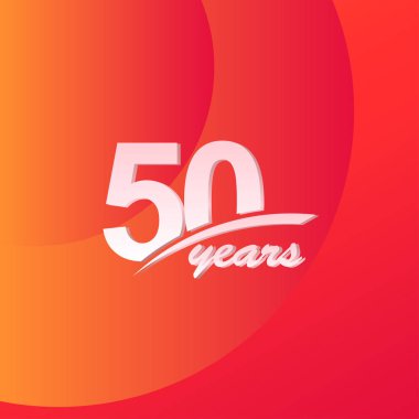50 Yıl Yıldönümü Rengi Tam Satır Zarif Kutlama Vektörü Şablon Tasarımı Çizimi