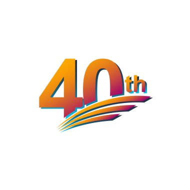 40. Yıldönümü Şablon Tasarımı Şablonu Şablonu