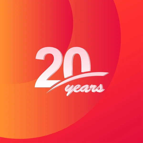 20 Anos de Aniversário Cor linha completa elegante Celebração Vector Modelo Design Ilustração — Vetor de Stock