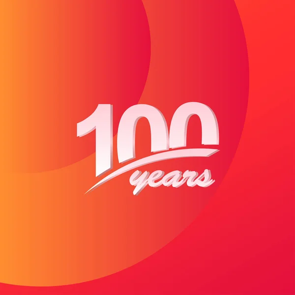 100 Anos Anniversary Color linha completa elegante Celebration Vector Template Design Ilustração — Vetor de Stock