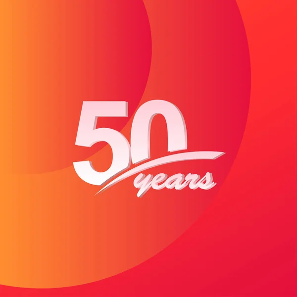 50 años Aniversario Color línea completa elegante Celebración Vector Plantilla Diseño Ilustración — Vector de stock
