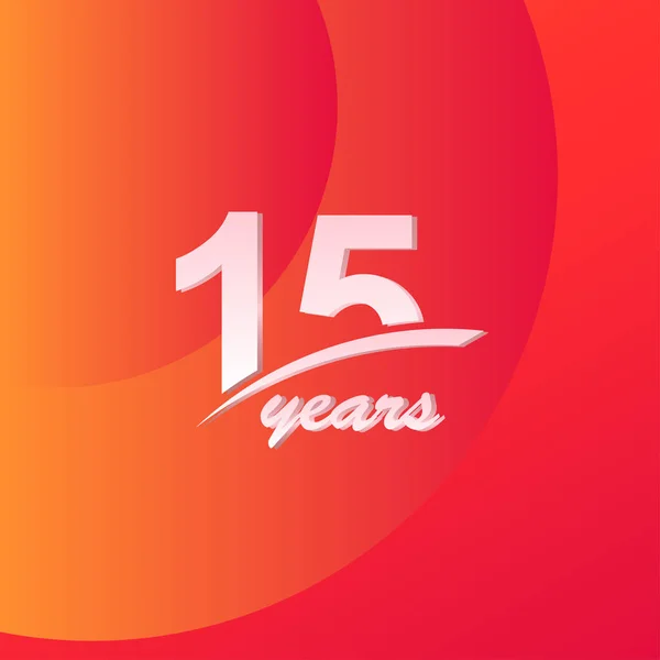 15 Años Aniversario Color línea completa elegante Celebración Vector Plantilla Diseño Ilustración — Vector de stock