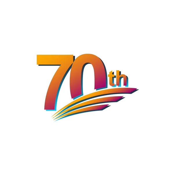 70 Aniversario elegante Celebración Vector Plantilla Diseño Ilustración — Vector de stock