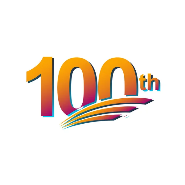 100 Επέτειος κομψό Εορτασμός Διάνυσμα πρότυπο Εικονογράφηση — Διανυσματικό Αρχείο