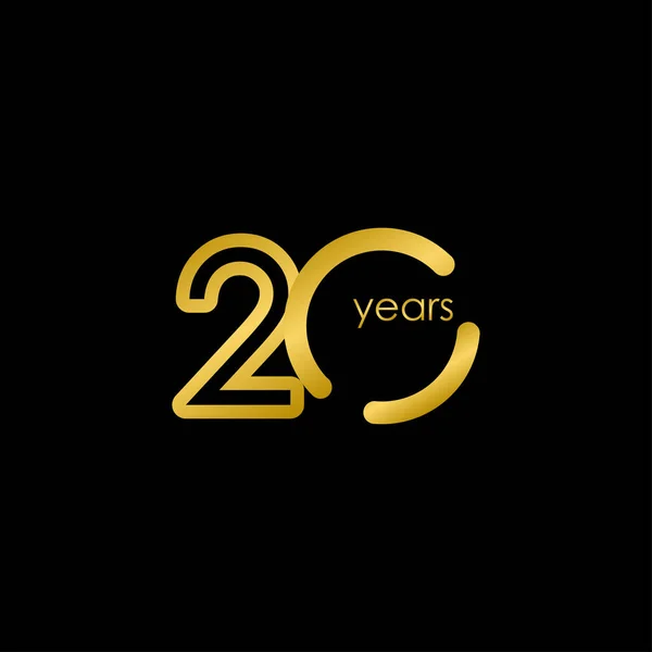 20 jaar jubileum elegante gouden viering Vector Template Ontwerp Illustratie — Stockvector