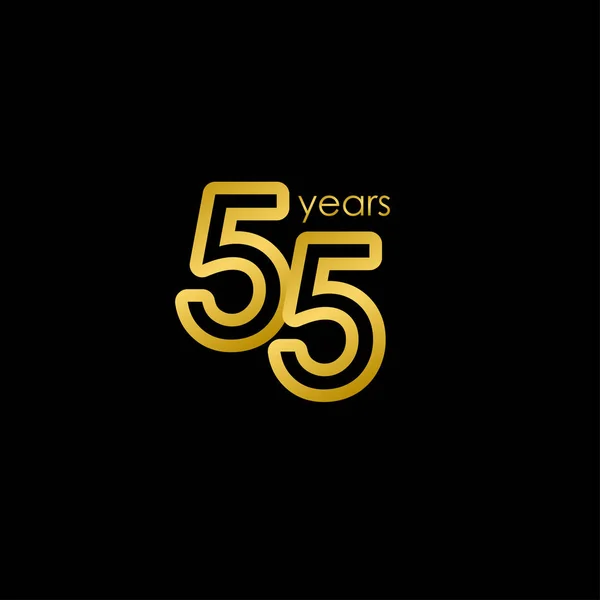55 Χρόνια Επέτειος κομψό Gold Celebration Vector Πρότυπο Σχεδιασμός Εικονογράφηση — Διανυσματικό Αρχείο