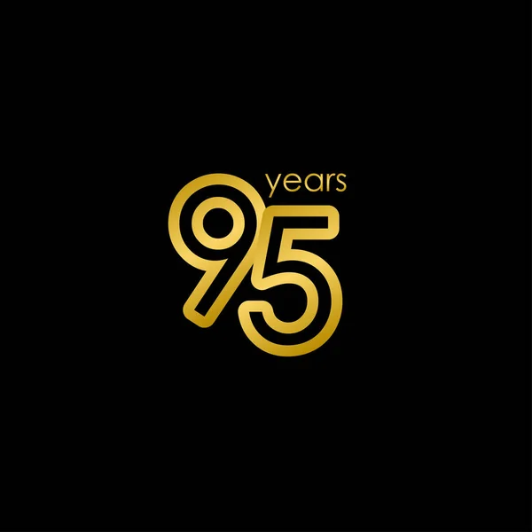 95 Years Anniversary elegant Gold Celebration Vector Template Design Illustration — Stock Vector