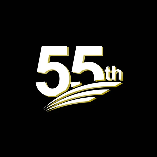 55 e verjaardag elegante witte viering vector sjabloon ontwerp illustratie — Stockvector
