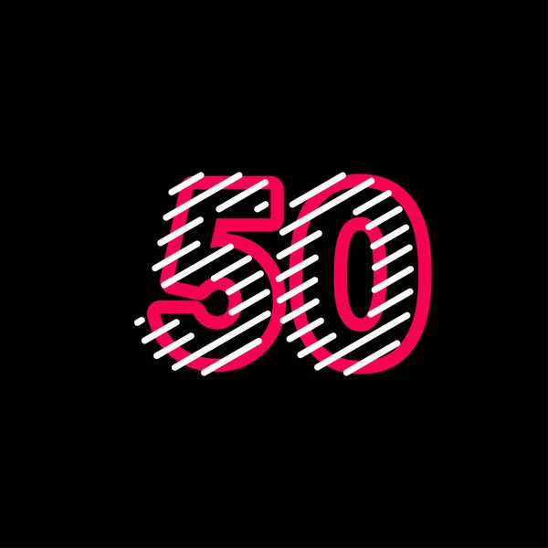 50 anni Anniversary Line Design Logo Vector Template Illustrazione — Vettoriale Stock