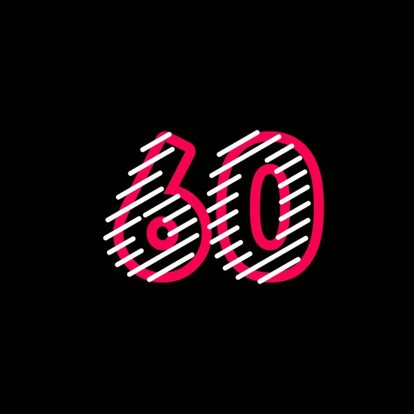 60 años Aniversario Línea Diseño Logo Vector Plantilla Ilustración — Archivo Imágenes Vectoriales