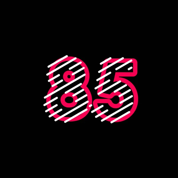 85 Yıl Yıldönümü Çizgisi Tasarımı Logo Vektör Şablonu İllüstrasyonu — Stok Vektör