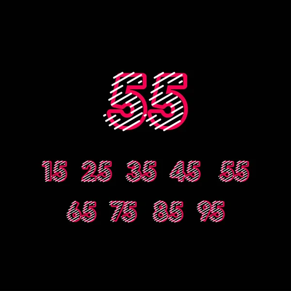 55 años Aniversario Línea Diseño conjunto Logo Vector Plantilla Ilustración — Vector de stock