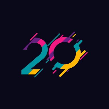 20. yıl dönümü kutlama Vektör Şablonu Tasarım İllüstrasyonu