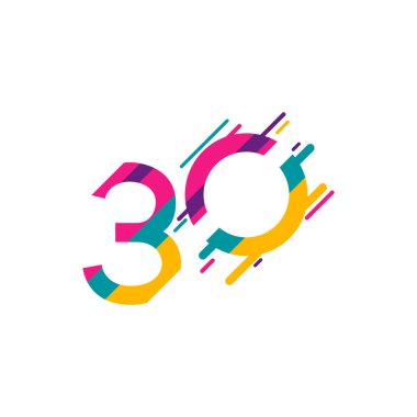 30. Yıldönümü Kutlama Vektör Şablonu Tasarım İllüstrasyonu