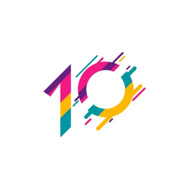 10. yıl dönümü kutlama Vektör Şablonu Tasarım Çizimi