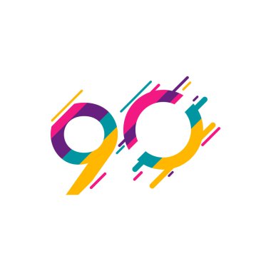 90. Yıldönümü Kutlama Vektör Şablonu Tasarım İllüstrasyonu