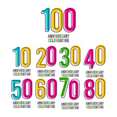 100 Yıl Çocuklar Yıl Yıldönümü Vektör Şablonu Tasarım Çizimi Kutlaması