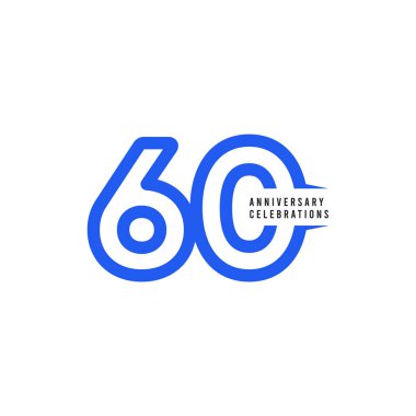 60 Yıl Yıldönümü Kutlamaları Vektör Şablon Tasarımı Çizimi