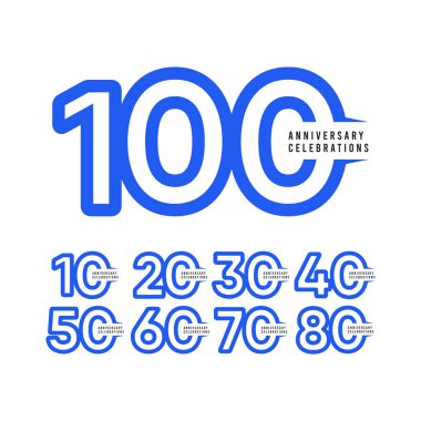 100 Yıl Yıldönümü Kutlamaları Vektör Şablon Tasarımı Çizimi