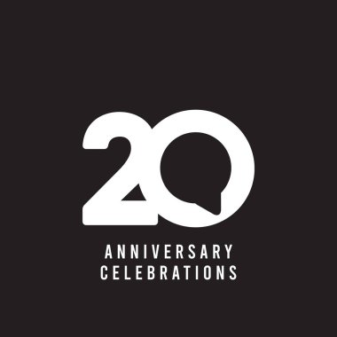 20 Yıl Yıldönümü Kutlamaları Vektör Şablon Tasarımı Çizimi