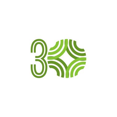 30 Yıl Yıldönümü Kutlaması Vektör Şablonu Tasarım Logo Simgesi Simgesi