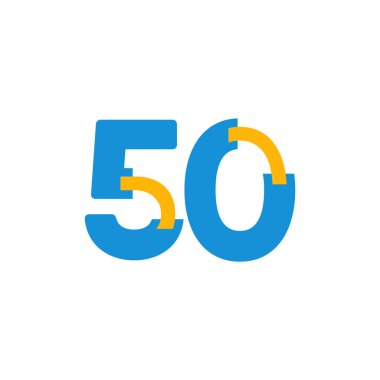50 Yıl Yıldönümü Kutlaması Vektör Şablonu Tasarım Logo Simgesi Simgesi