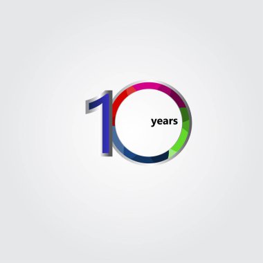 10 Yıl Yıldönümü Vektör Şablontasarım İllüstrasyon