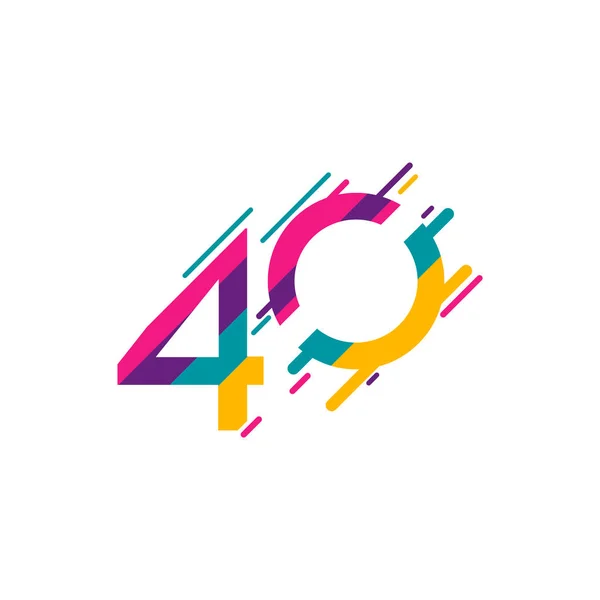 40 anos celebração aniversário Vector Template Design Ilustração —  Vetores de Stock