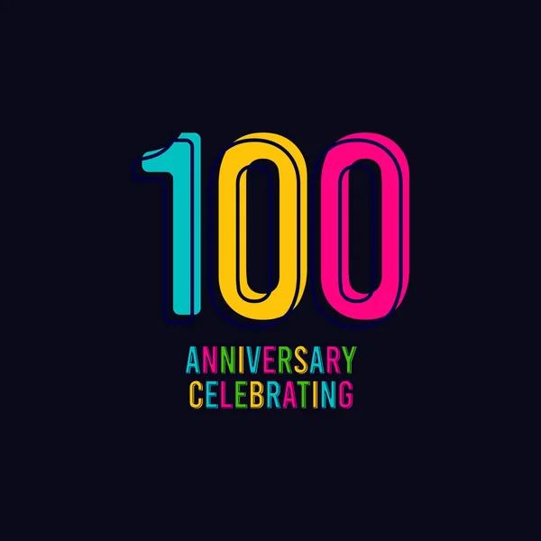 100 anni di celebrazione Vector Template Design Illustration — Vettoriale Stock