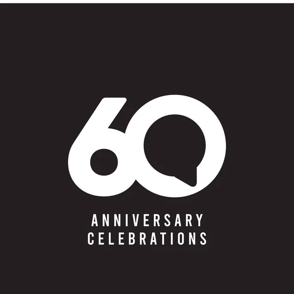 60 Años Celebraciones del Aniversario Vector Plantilla Diseño Ilustración — Vector de stock
