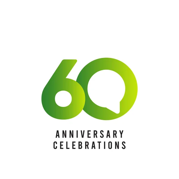 60 Anos Aniversário Celebrações Modelo de Vetor Ilustração Design — Vetor de Stock