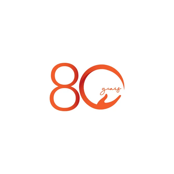80 jahre jubiläum feier anzahl vektor vorlage design illustration logo symbol — Stockvektor