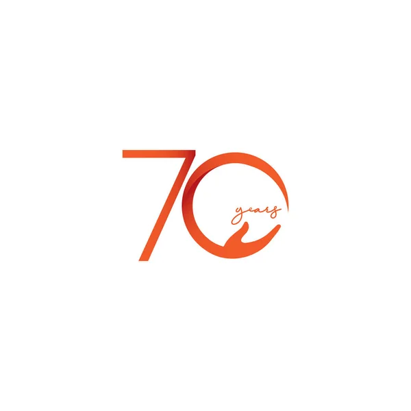 70 Χρόνια Επέτειος Εορτασμός Αριθμός Διάνυσμα Πρότυπο Σχεδιασμός Εικονογράφηση Λογότυπο Εικονίδιο — Διανυσματικό Αρχείο
