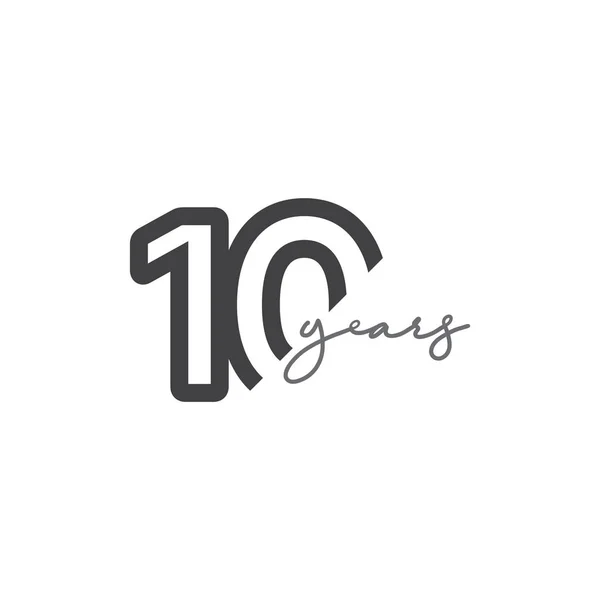 10周年記念ベクトルテンプレートデザインイラストロゴアイコン — ストックベクタ