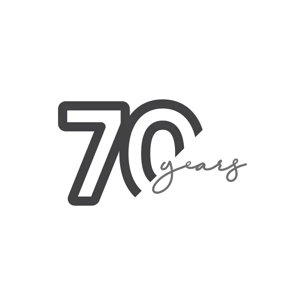 70 jahre jubiläum feier anzahl vektor vorlage design illustration logo symbol — Stockvektor