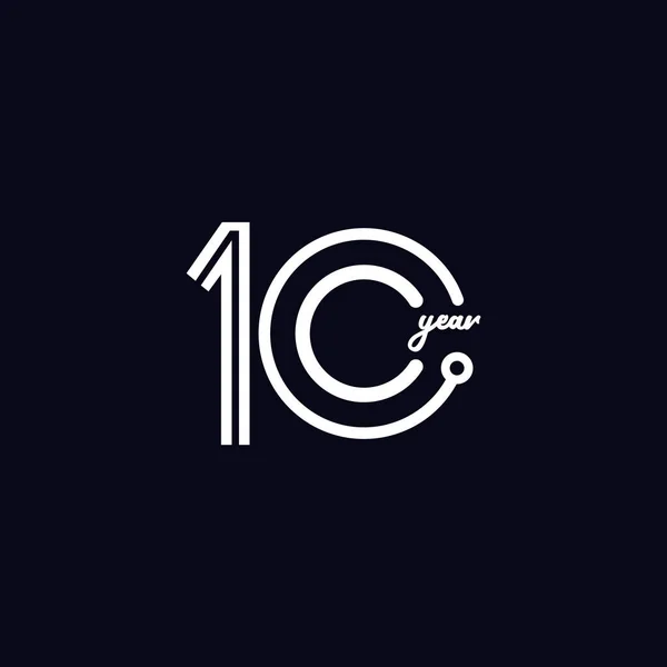 10周年記念ナンバーベクトルテンプレートデザインイラストロゴアイコン — ストックベクタ