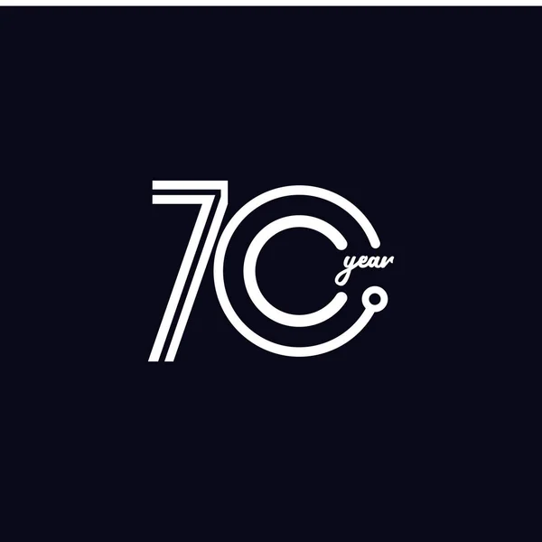 70 anni anniversario celebrazione numero modello vettoriale disegno illustrazione logo icona — Vettoriale Stock