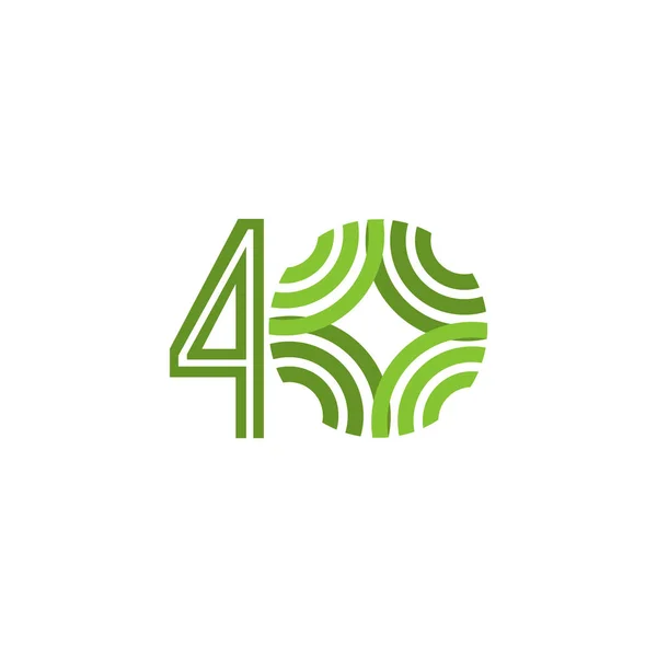 40 Anos Aniversário Celebração Número Vector Modelo Design Ilustração Logo Ícone —  Vetores de Stock