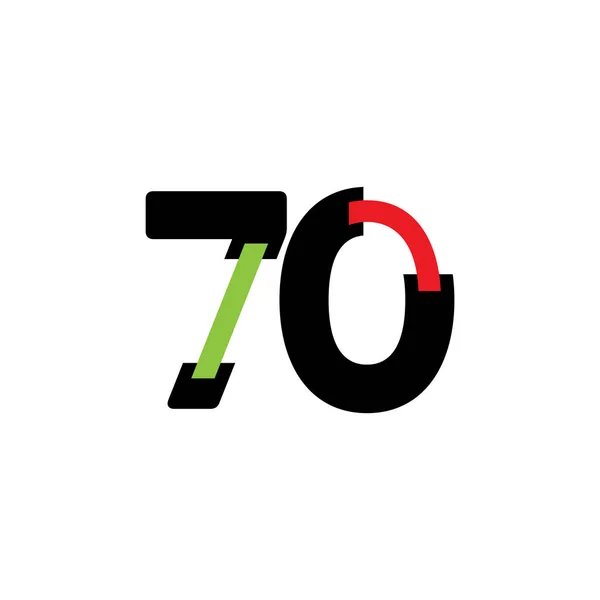 70 jahre jubiläum feier anzahl vektor vorlage design illustration logo symbol — Stockvektor